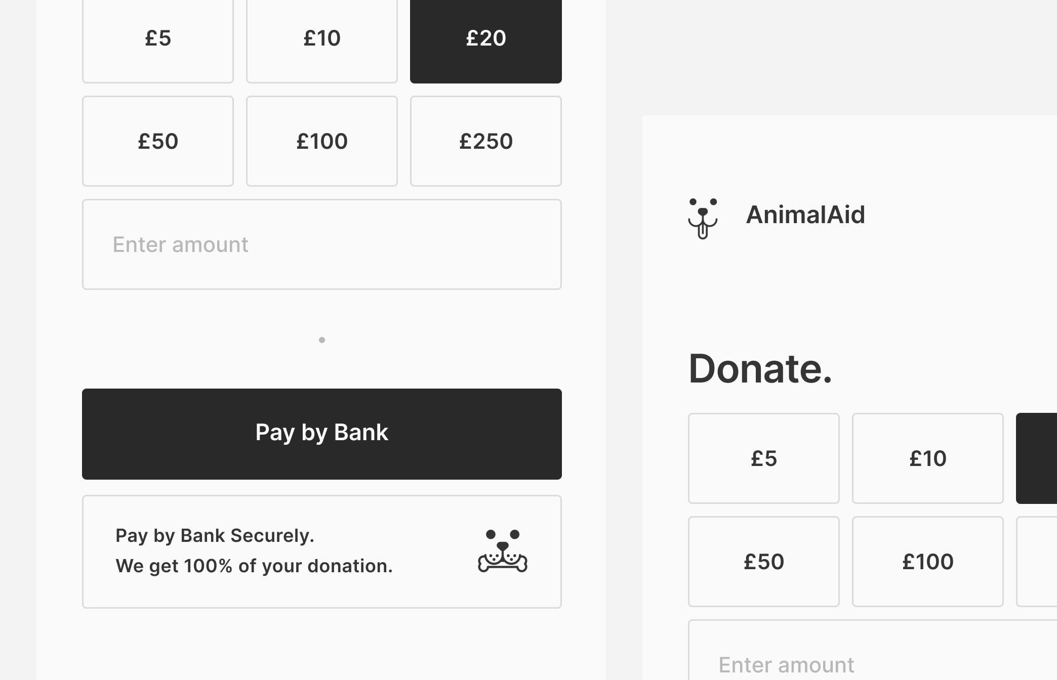 Animal charity donation site